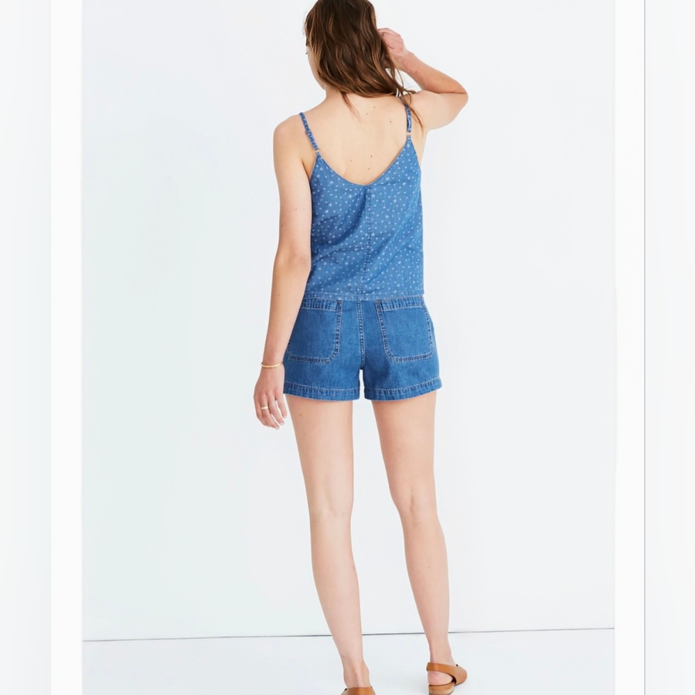 Madewell Denim Button-Down Cami in Star Jacqard -- Sold Out Everywhere
